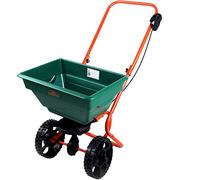 GARDEBRUK® Esparcidor 25L Capacidad Carga 25Kg Ruedas Grandes Ø20 Todoterreno Abonadora Manual Sembradora Césped Semillas Rápida Distribución Abono Sal