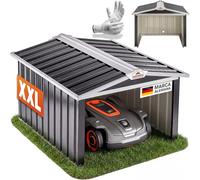 GARDEBRUK Garaje Robot Cortacésped Caseta 86x100x63cm Cubierta | Exterior, Metal, Antracita, Cobertizo, Robots, Techo, Robóticos, Protección Cortacesped, Carport, Patio, Jardin, Guía cables