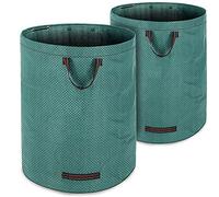 GARDEBRUK® Sacos para Basura de Jardín 2x280L Carga hasta 50Kg Plegables con 3 Asas Lavables Bolsas Reutilizabes para Hojas Resistentes