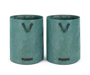 GARDEBRUK® Sacos para Basura de Jardín 2x280L Carga hasta 50Kg Plegables con 3 Asas Lavables Bolsas Reutilizabes para Hojas Resistentes