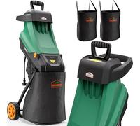 Gardebruk® Trituradora de Ramas Ø45mm, Triturador Electrico Jardin, Corta Troncos Leña, 2400W, Bolsa de Recolección 50L, Cuchillas de Acero, Residuos