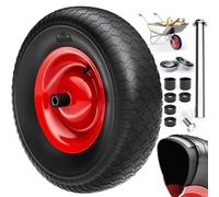 GARDEBRUKŽ Rueda de Carretilla Repuesto Neumático con Eje Llanta de Acero Recambio 4.80 4.00-8 Ř390mm