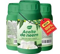 Gardemia Aceite de Neem con Emulsionante 250ml miscible en agua 100% de origen vegetal extraído mecánicamente por prensado en frío de los frutos del árbol Neem