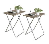 Garden 4 you Bandeja de TV con tablero DM resistente, juego de 2, bandejas de comedor para sala de estar sin necesidad de montaje, mesa auxiliar plegable pequeña de 15 x 18.9 x 26 pulgadas (3D, 2
