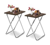 Garden 4 you Mesa plegable para TV en la cama y el sofá, bandeja de cena de TV con MDF resistente, mesa portátil de 25 pulgadas sin necesidad de montaje (nogal, 2 piezas)