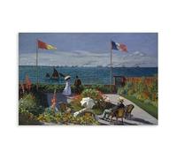 Garden at Sainte-Adresse by Claude Monet - Póster decorativo para pared, bar, restaurante, garaje, cafetería, letrero de regalo, sin marco, 30,5 x 45,7 cm