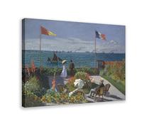Garden at Sainte-Adresse by Claude Monet - Póster decorativo para pared, bar, restaurante, garaje, cafetería, marco de regalo, 61 x 91 cm