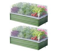 Garden Bed Net Cover, Raised Bed Mesh Set, UV Protected 2 Piece Windproof Plant Protection System, Fine Mesh Crop Guard Design, Minimal Garden Shield Style, Outdoor Greenhouse Use