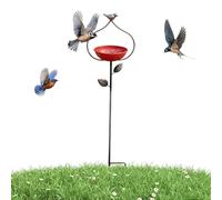 Garden Bird Bath, Metal Rustic Weather, resistente al aire libre Bird Bath, with Feeder Stand System, Quality Decorative Wildlife Water Station Design, Yard Garden Birds Care Style, for Outdoor Use