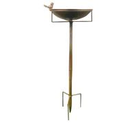 Garden Bird Bath, Metal Standing Water Bowl Feeder, 21,65 x 10,24 pulgadas Adorable Yard Garden Birds Accessory, Antiqued Courtyard Decor for Hummingbird Parakeet Parrot Bee