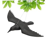 Garden Bird Ornaments Outdoor Flying Falcon Decoy Realistic Crow Statue with Hanging Strings for Outdoor Garden Decoration