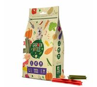 Garden Bites Dental Sticks - Snacks Vegetarianos para Perros - Sin Gluten - Aperitivos para Perros - Sabor Boniato - Alimento Rico en Vitaminas, Calcio y Hierro - Pack de 420g y 14 Uds - Duvo+