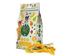 Garden Bites Fruity Dental Swirls - Snacks Vegetarianos para Perros - Sin Gluten - Sabor a Fruta - Alimento Rico en Vitaminas, Calcio y Hierro - Pack de 270g - 15 Uds de 16cm - Duvo+