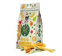 Garden Bites Fruity Dental Swirls - Snacks Vegetarianos para Perros - Sin Gluten - Sabor a Fruta - Alimento Rico en Vitaminas, Calcio y Hierro - Pack de 234g - 30 Uds de 13cm - Duvo+