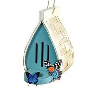 Garden Butterfly House | Wooden Weather-Resistant Hangable | Butterfly Feeder with Sugar Water Container | for Backyard School Yard Professionals Enthusiasts Gardeners Hobbyists