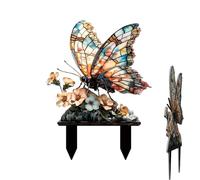 Garden Butterfly Stakes 2D - Waterproof Retro Decoration Stone, Courtyard Spring Home Pathway, Party Holiday Terrace Landscaping Park | Spring Home Pathway Party Holiday Courtyard Terrace Landscaping