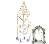 Garden Chimes - Decorative Crystal Hanging Suncatcher, Window Ornament with Sparkling Prism Effect, Gentle Breeze Sound Function, Ideal for Outdoor Patio Courtyard Balcony Bedroom Celebration
