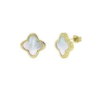 Garden Dash - Pendientes para mujer (15 x 15 mm, acero inoxidable), diseño de flor, Normal, Oro amarillo, Sin piedra preciosa