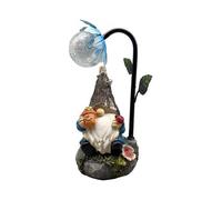 Garden Decoration Garden Gnome with Solar Lights Garden Figures for Outdoors Funny Decoration Garden Weatherproof Small Gnome Figures (D-8D)