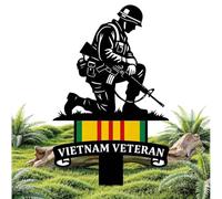 Garden Decoration Stake | Memorial Fallen Soldier Decor | Patriotic Yard St | Garden Cemetery Decoration for Terraces Outdoor Indoor Balconies Farmhouse Walkway Metal Garden Stakes Decorative Waterproof