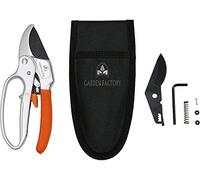 Garden Factory - Juego de Tijeras de Podar para Jardín - Cuchilla y Resorte de Repuesto - Tijeras de Podar - Estuche de Transporte