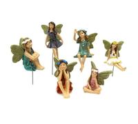 Garden Fairies - 6PCS Resin Fairy Miniature Figurines with Decorative Stakes | Outdoor Garden Statues Accessories for Plant Pots Flower Beds | Whimsical Yard Patio Lawn Ornament Set for Home Ģarden an