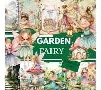 GARDEN FAIRY SCRAPBOOK PAPER: This is used in DIY JUNK JOURNAL, ORIGAMI, COLLAGE