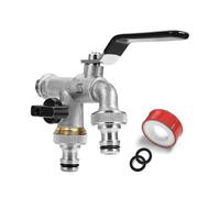 Garden Faucet, Double Outlet Tap 1/2 Inch, Made Of Brass,for The Garden, Washing Machine