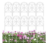 Garden Fence, 10-Piece Decorative Flower Bed Panel Set for Landscaping Edging, Heavy-Duty Weather-Resistant Outdoor Gardening Supplies Temporary Yard Barrier Lawn Pathway Decor