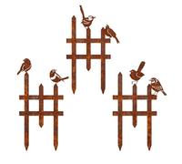 Garden Fence Border - Previene la intrusión de camino animal pequeña, Ornate Decorative Metal Bird, 3 piezas Ground Interlocking Set + 500 g Rust Resistant Frame, Durrable Wrought Iron Landscape Wir