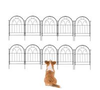 Garden Fence Panels - Garden Fence Animal Barrier, Arched Metal Animal Barrier for Dogs & Rabbits, 10 Pieces Metal Backyard No Dig Fencing Border for Plant Vegetable Bed Protection f'or Outdoor