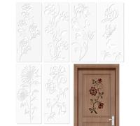 Garden Fence Stencils,6PCS Reusable Flower Templates | Painting Stencils For Decor, Drawing On Wood Furniture, Wall Art