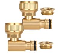 Garden Fittings, 2PCS Rustproof 360 Degree Rotatable Connectors Leak Proof Durable Design, Washing Machine Adapter Set, Fitting Category for Car Wash Yard Irrigation Pet Bath Use