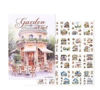 Garden Flowers Stickers Books - Botanical Sticker Álbum, Flower Decal Book Set | Páginas De Pegatinas De Flores De Jardín Estéticas, Estampados Florales Surtidos Con Espalda Adhesiva Para Proyectos