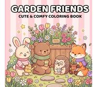 Garden Friends: Bold & Easy Coloring Book for Adults and Teens Featuring Cozy Gardening, Cute Animal Friends, Flowers, and Relaxing Outdoor Moments