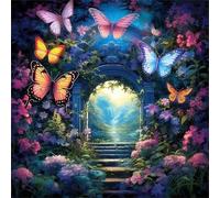 Garden Gate Butterfly Jigsaw Puzzle 150 Pieces 65x65cm/26x26inch, Difficult Jigsaw Puzzles for Adults 150, Beautiful Art Work, Great Festive Puzzle Gift for Men/Women