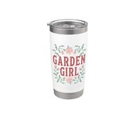 Garden Girl Wildflower Gardencore Cottage Mariquita Vaso térmico de acero inoxidable de doble pared