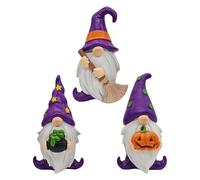Garden Gnomes - 3 Piezas de artesanía en Resina, decoración navideña Figuras de Halloween decoración | Conjunto de estatuas de GNOME, coleccionables Decorativos para Mesa, Entrada, L