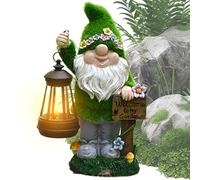 Garden Gnomes Decorations for Yard - GNOME de jardín lindo con linterna, estatuas al aire libre, Layscape Path Lights para mamá, hija, novia