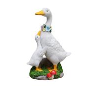 Garden Goose Set - Outdoor Solar-Powered Resin Goose Figurine, Decorative Yard Figurines, Patio Animal Sculpture For Homeowners Gardeners Collectors Lawn Patio Entryway Holiday Yard Balcony Fence