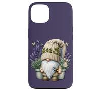 Garden Grandpa Gnome With Lilac Plants In Pots For Summer Carcasa para iPhone 13