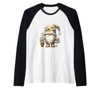 Garden Grandpa Gnome With Watering Can And Daisy Flowers Camiseta Manga Raglan