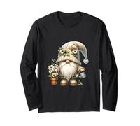 Garden Grandpa Gnome With Watering Can And Daisy Flowers Manga Larga