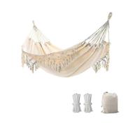 Garden Hammock with Stylish Tassels 2 Person Macrame Hammock Bed with Carry Bag for Patio, Yard, Out from TINGQUAN