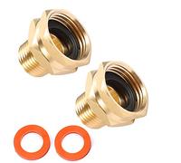 Garden Hose Adapter, 3/4” GHT Female x 1/2” NPT Male Connector,GHT to NPT Adapter Brass Fitting,Brass Garden Hose to Pipe Fittings Connect 2pcs (3/4”Female x 1/2” NPT Male)