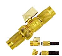 Garden Hose Ball Valve Leak Proof Telescopic Effortless Compact Lightweight Pipe Rust Resistant Joint for Watering Plants, 4.29x1.69x1.18 inches, 75 g, Gold