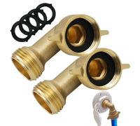 Garden Hose Connector - Brass Elbow Fitting Build, Leak Proof Adapter Seal, 90 Degree Hose Connection, Water Pipe Coupler Function, Outdoor Irrigation Joint Setup Repair Plumbing System Use