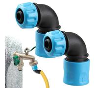 Garden Hose Connector, Gardens Parts, 2 x Quick Faucet Splitter, 90 Degrees Angle Nozzle, Durable Attachment for Irrigation Systems, Lawn Watering, Kitchen Faucets, 7,5 x 6,4 cm