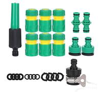 Garden Hose Connector Set 24PCS | G1 / 2 Quick Connect Fittings for Watering/Car Washing/Pet Bathing | ABS Plastic Leakproof Irrigation Kit with 16 Gaskets