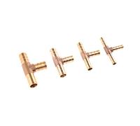 Garden Hose Fittings Brass Fitting Straight Elbow T Y X Shape 2 3 4 Way Connector for 6mm to 19mm 8mm 10mm 14mm 16mm 19mm Copper Water Pipe (Color : T 3 Way, Size : 10mm)